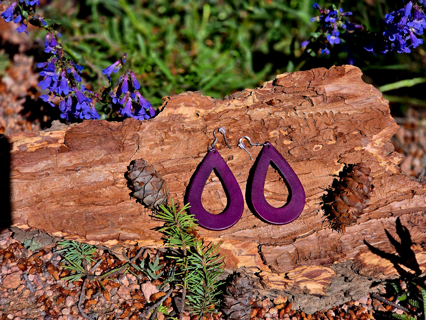 Genuine Leather Teardrop Earrings