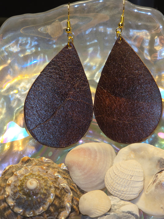 Genuine leather earrings