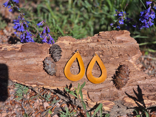 Genuine Leather Teardrop Earring