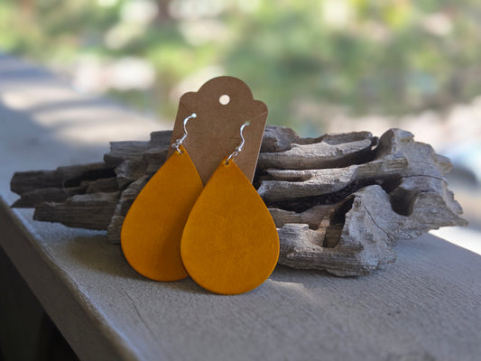 Genuine Leather Teardrop Dangle Earring